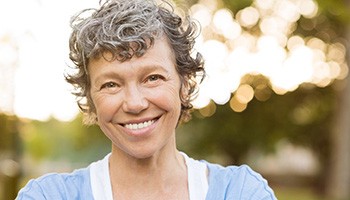 closeup of older woman smiling