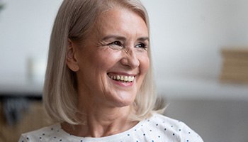 closeup of woman smiling 