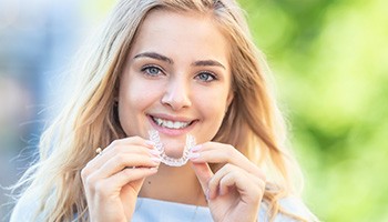 Invisalign patient in Barnegat Township with aligners